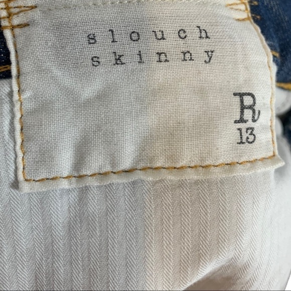 R13 Slouchy Distressed Slim Leg Denim Jeans Size 25 - Picture 7 of 9